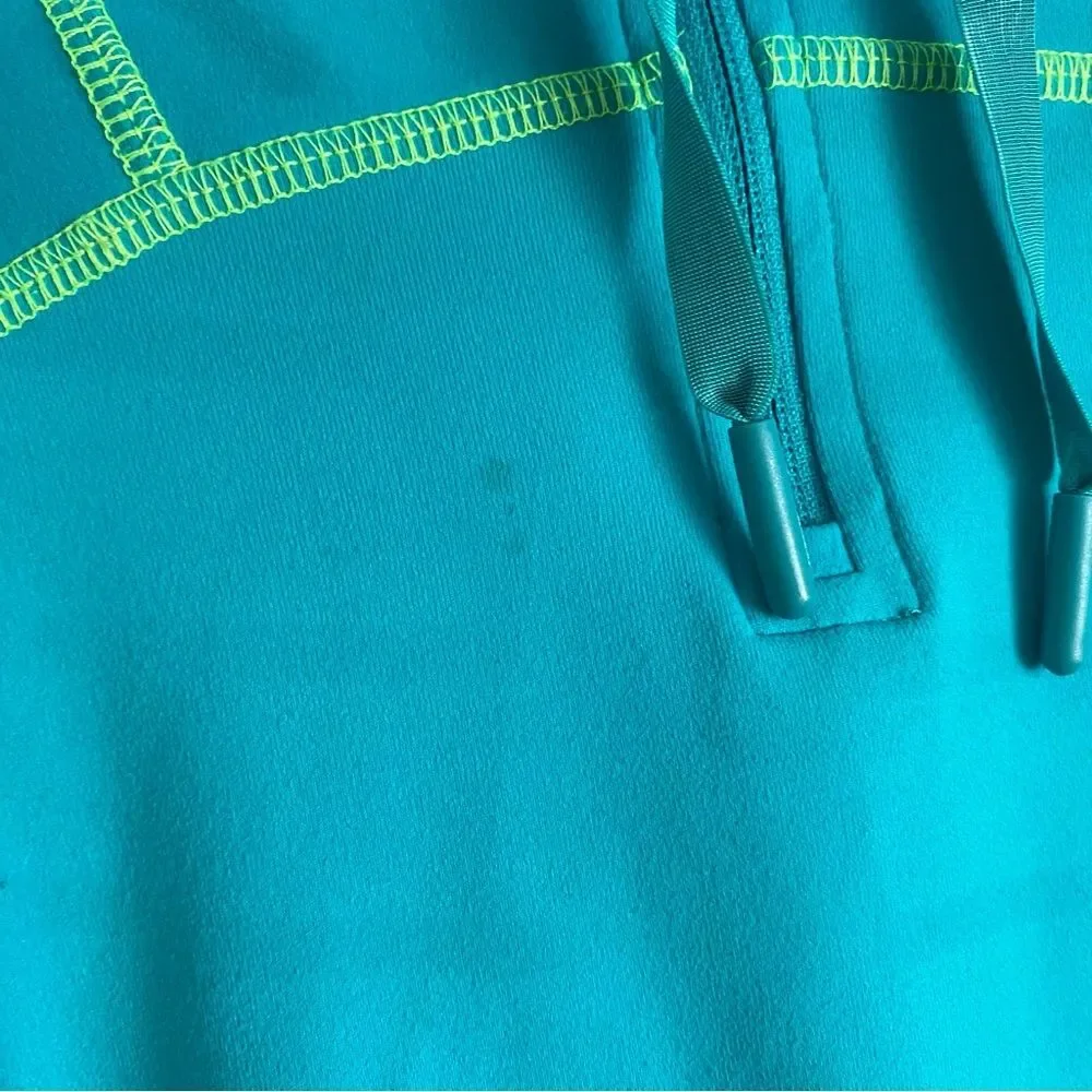 Kirkland Women's Size M Hooded Pullover Top Hiking Active Teal Blue Zip Pockets - Picture 7 of 16